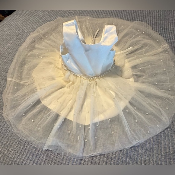 American Princess White Dress with Pearl Details - Picture 5 of 13